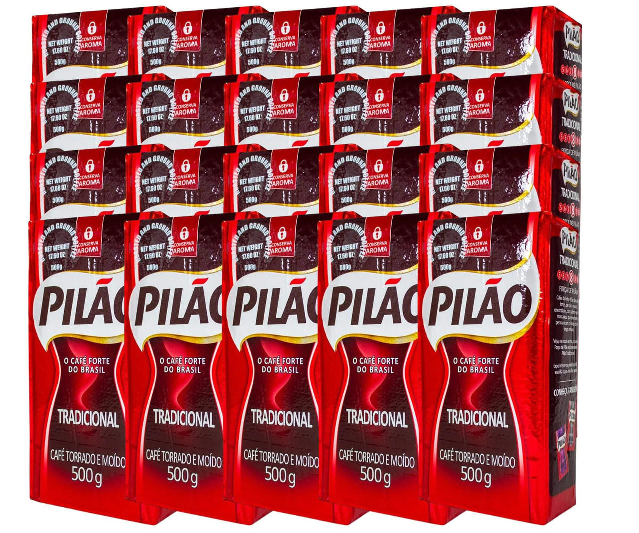  Pilão Ground Coffee 500g (20-Case) - Experience the Authentic Taste of Brazil 