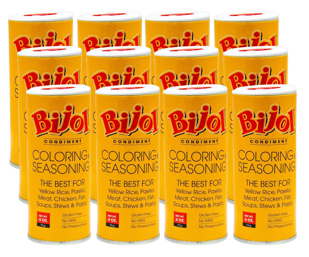  Bijol Condiment 4 oz (12-Case) - Achiote (Anatto Powder) for Vibrant Latin Flavors 