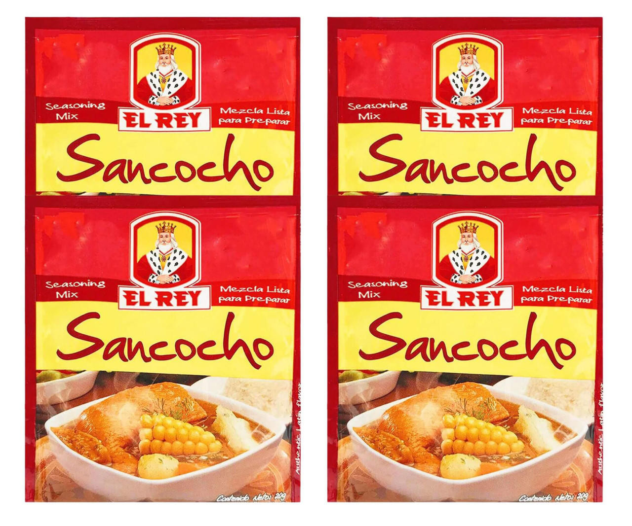  El Rey Sancocho Seasoning 20g (4-Case) - Authentic Colombian Flavor for Perfect Sancocho 