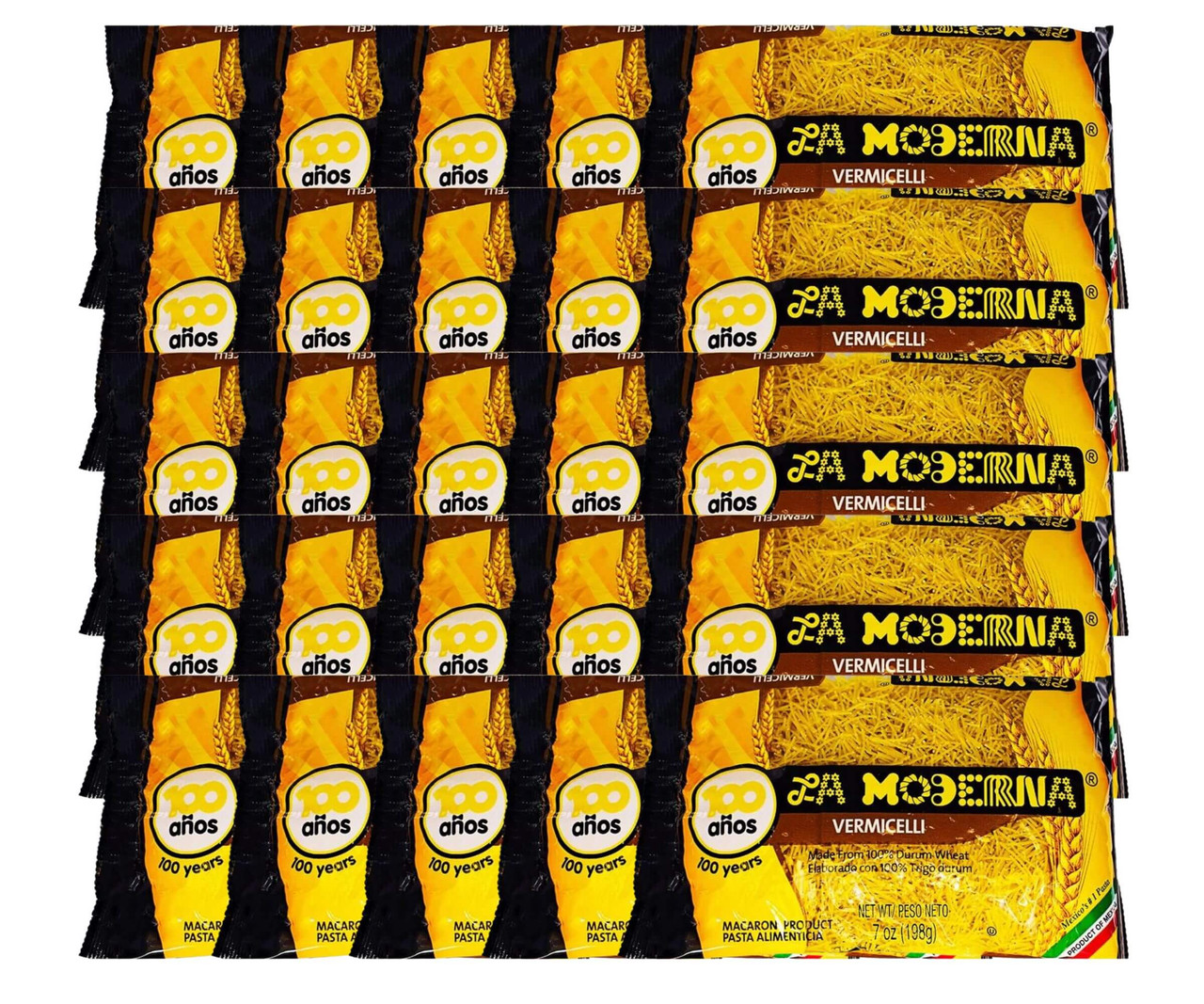 La Moderna Pasta Vermicelli 7 oz/(20-Case) - Traditional Thin Fideo Soup Pasta-Chicken Pieces