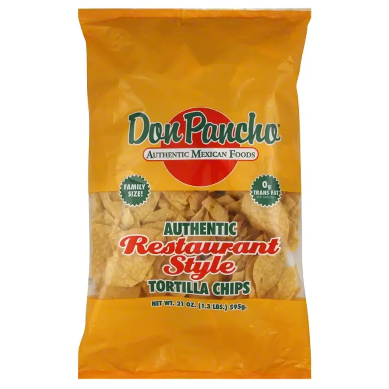 Don Pancho Restaurant Style Chips 21 oz/(7-Case) - Family Size Restaurant Style Corn Tortilla Chips-Chicken Pieces