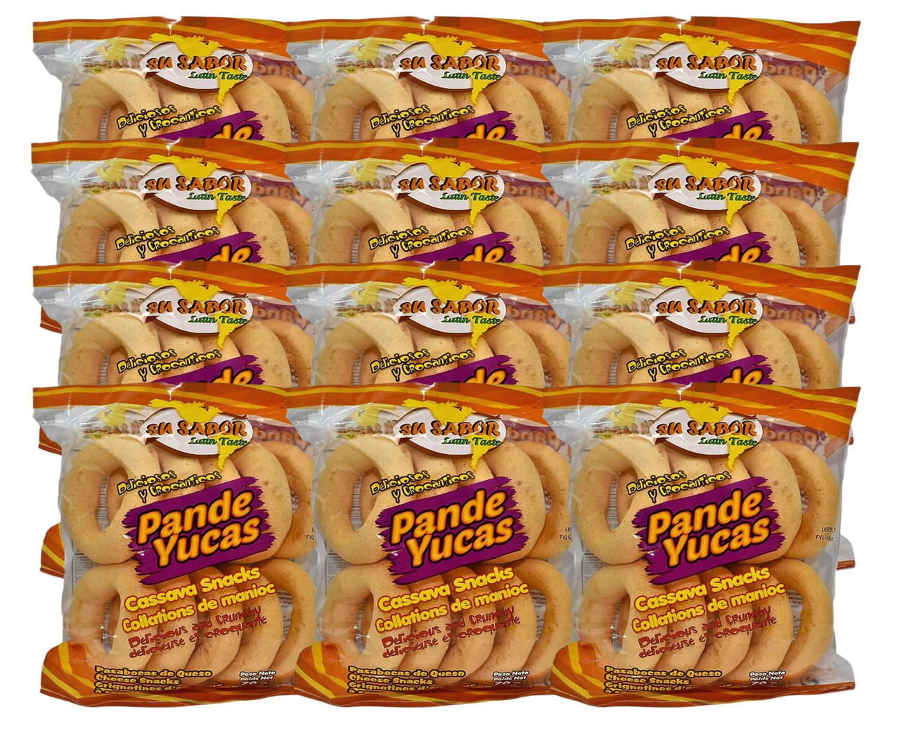 Su Sabor Pande Yucas Cassava Snack 70 g/(12-Case) - Authentic Colombian Cassava Snacks (Collations de Manioc)-Chicken Pieces