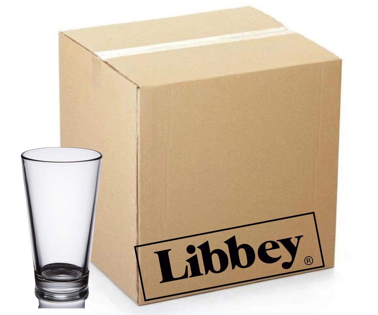 Libbey Restaurant Basics Case - 24-Pack Rim Tempered Mixing Glasses, 16 oz.-Chicken Pieces