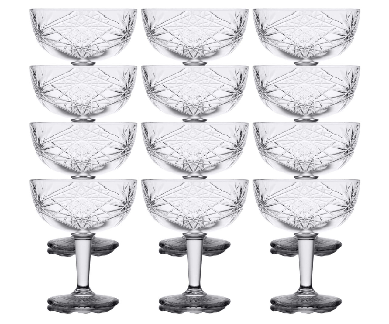 Libbey 12/Case - Hobstar 8.5 oz. Coupe Cocktail Glass-Chicken Pieces