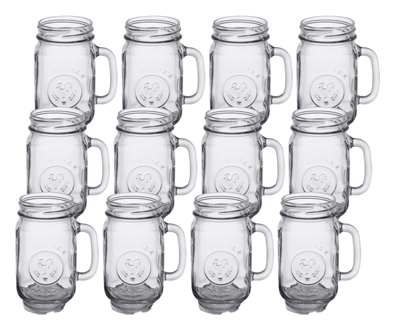 Libbey County Fair Glass Drinking Jars (set Of 12)