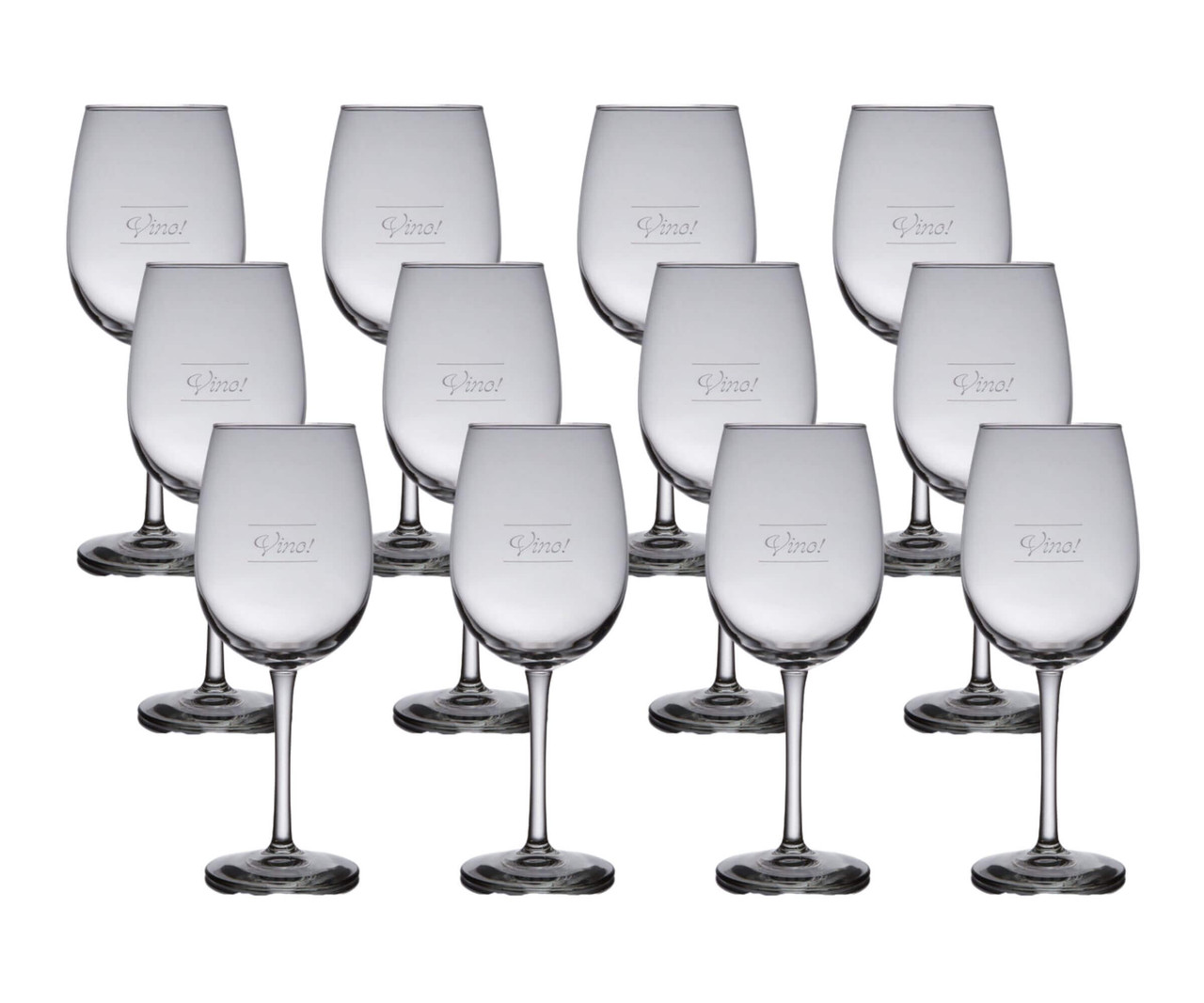 Libbey Vina Case of 12 Wine Glasses with Etched Pour Lines - 16 oz.-Chicken Pieces