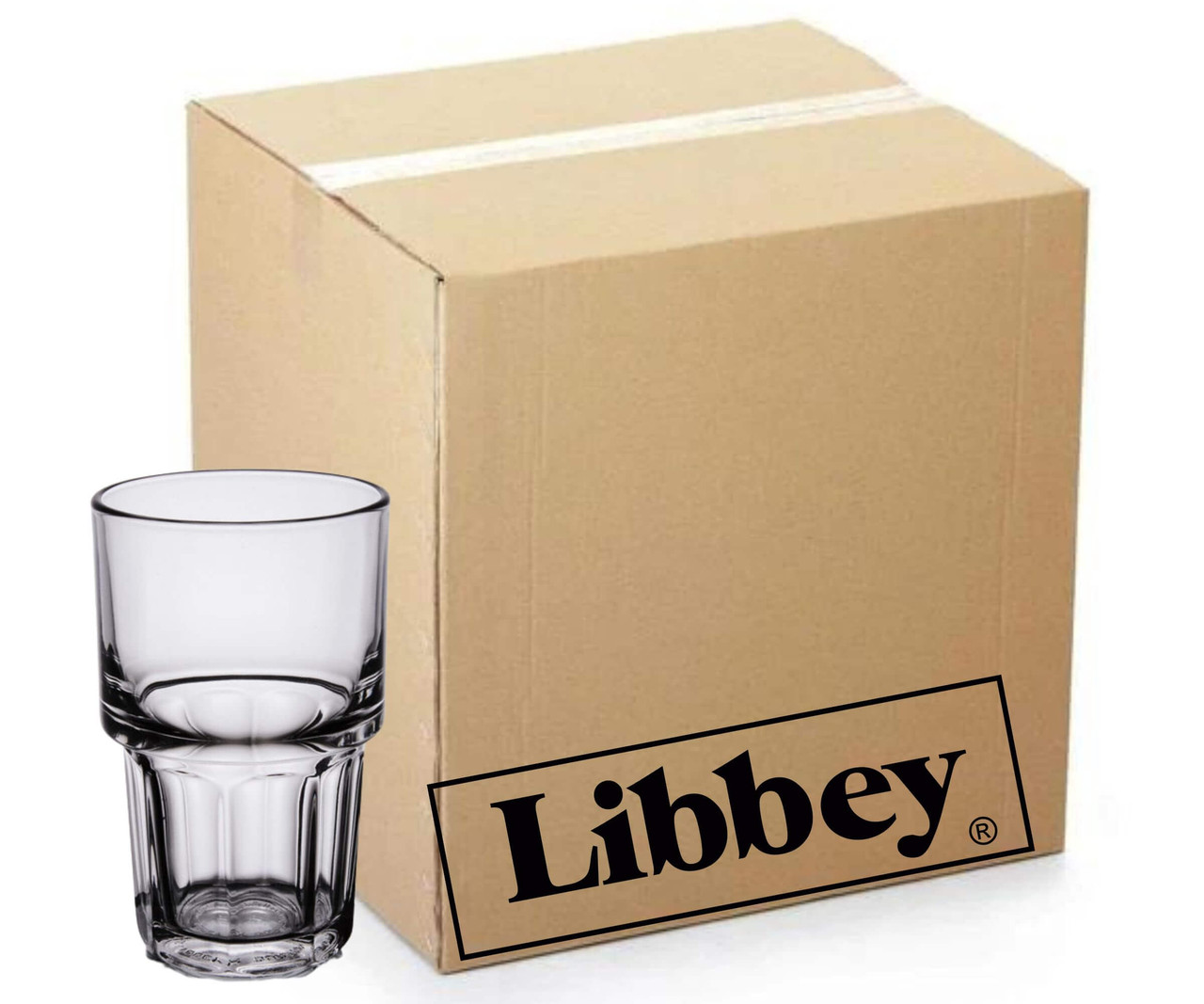Libbey Case of 36 Gibraltar Stackable Beverage Glasses - 12 oz.-Chicken Pieces
