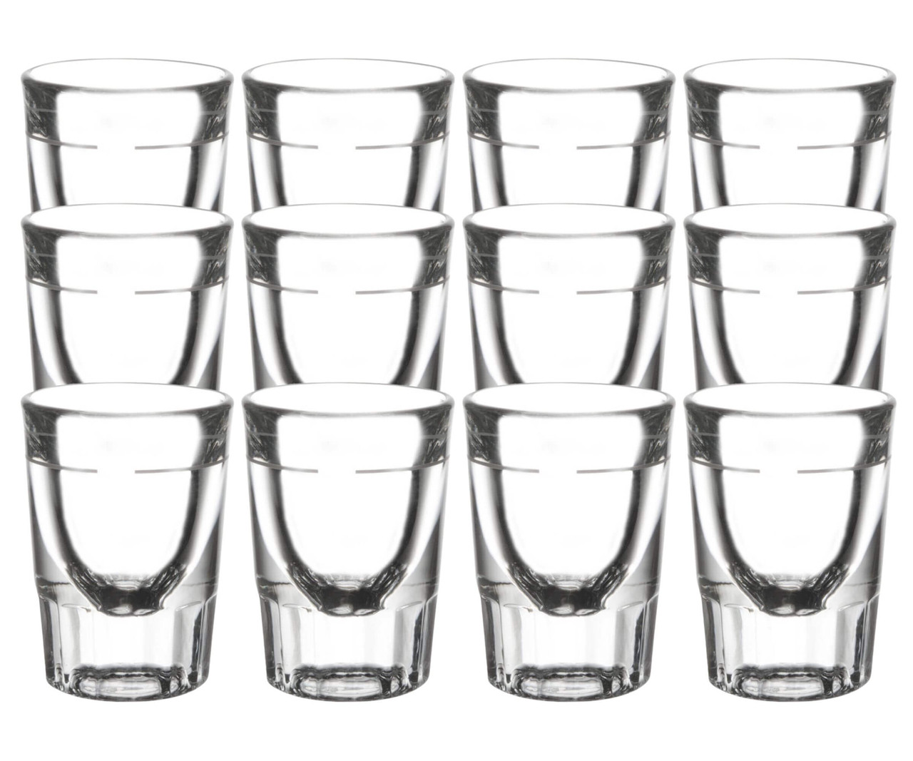 Libbey Pack of 12 Fluted Shot Glasses with .75 oz. Pour Line - 1.5 oz. for Precise Shots-Chicken Pieces