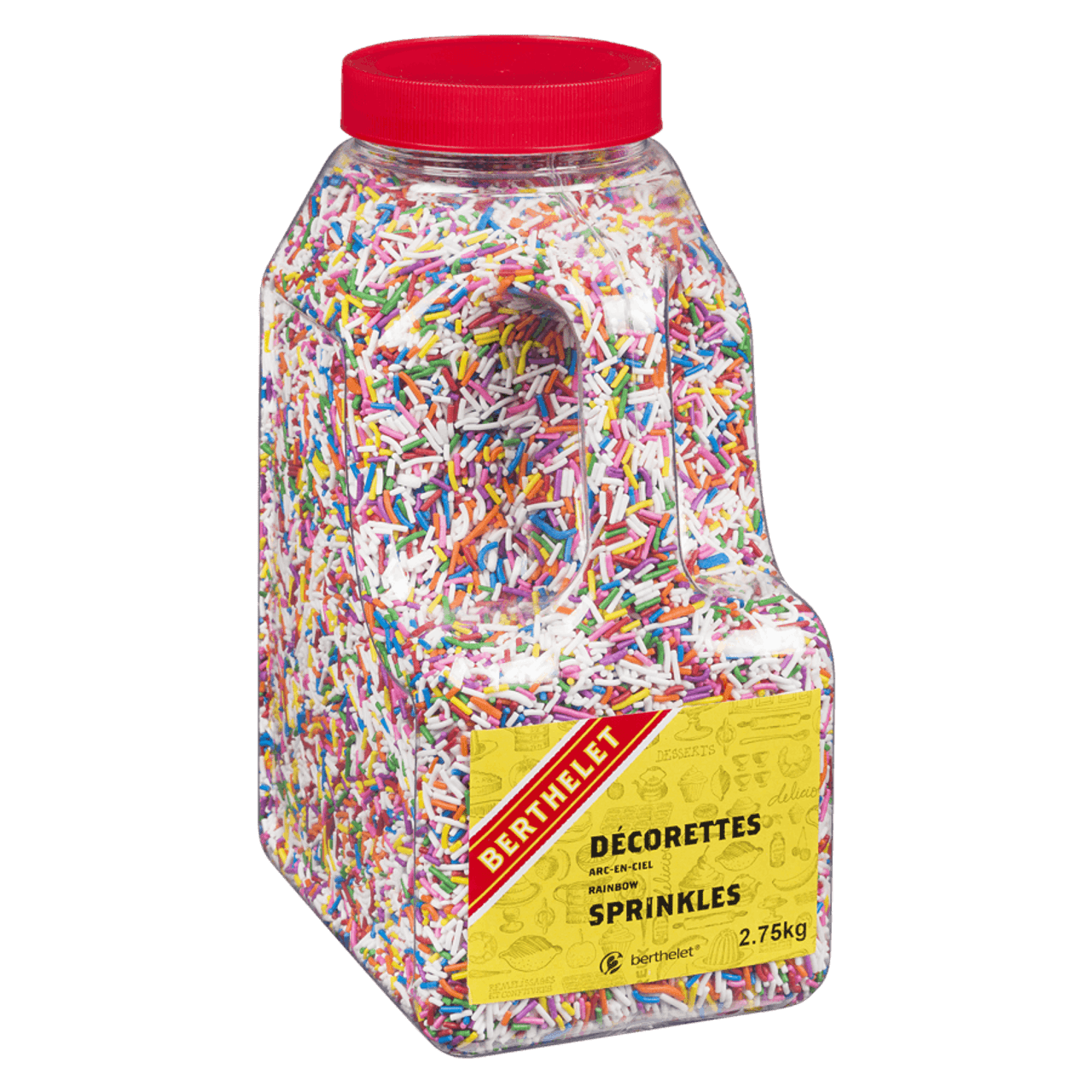 BERTHELET Rainbow Sprinkles 2.75 kg Cannister