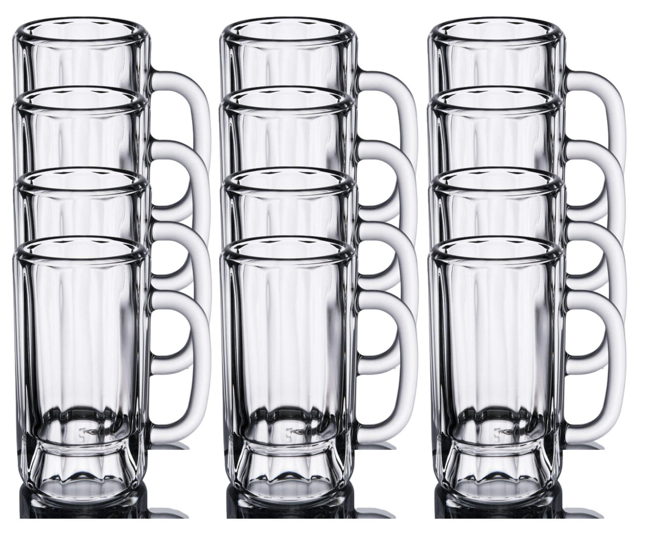 Libbey Set of 12 Paneled Beer Mugs - 14 oz. | Classic Design-Chicken Pieces