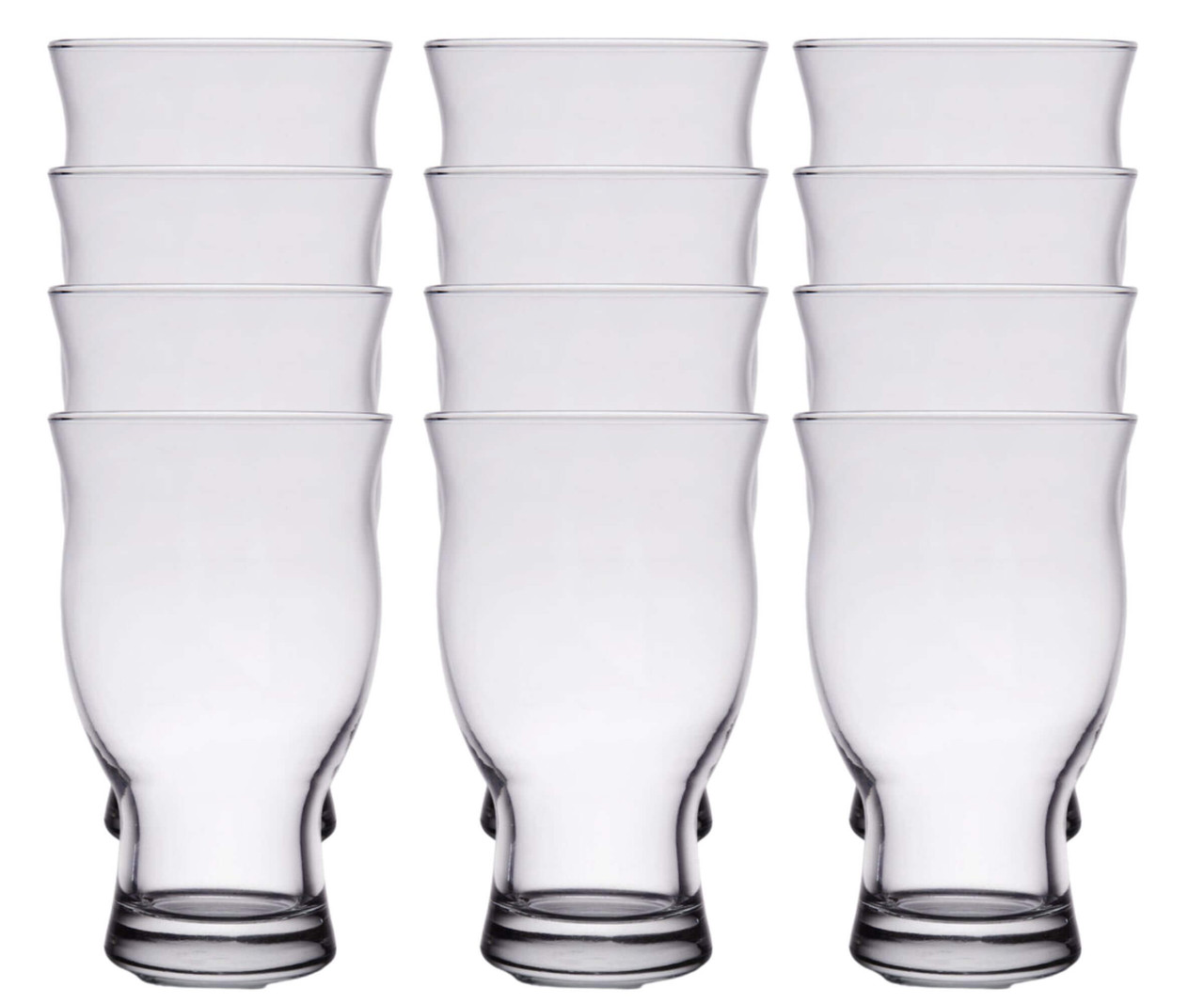 Libbey Set of 12 Stackable Craft Beer Glasses - 16.75 oz. with Classic Design-Chicken Pieces