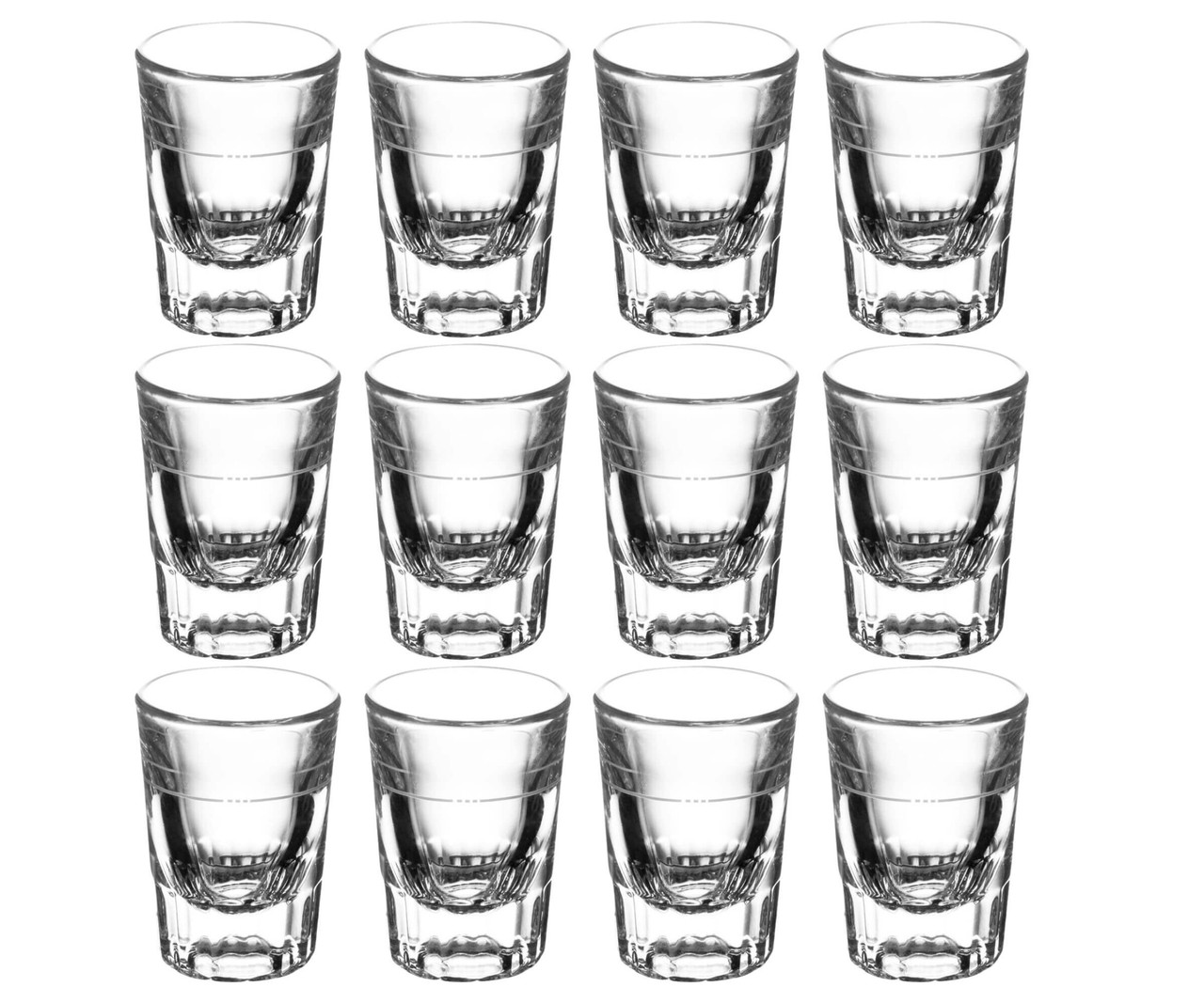 Libbey Pack of 12 Fluted Shot Glasses - 1.5 oz. with .875 oz. Pour Line-Chicken Pieces