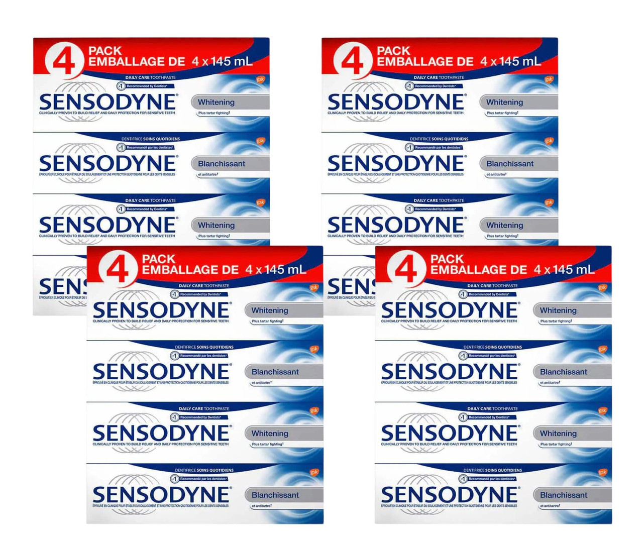 Sensodyne Whitening Toothpaste 4-Pack - 145mL Tubes (4/CASE)-Chicken Pieces