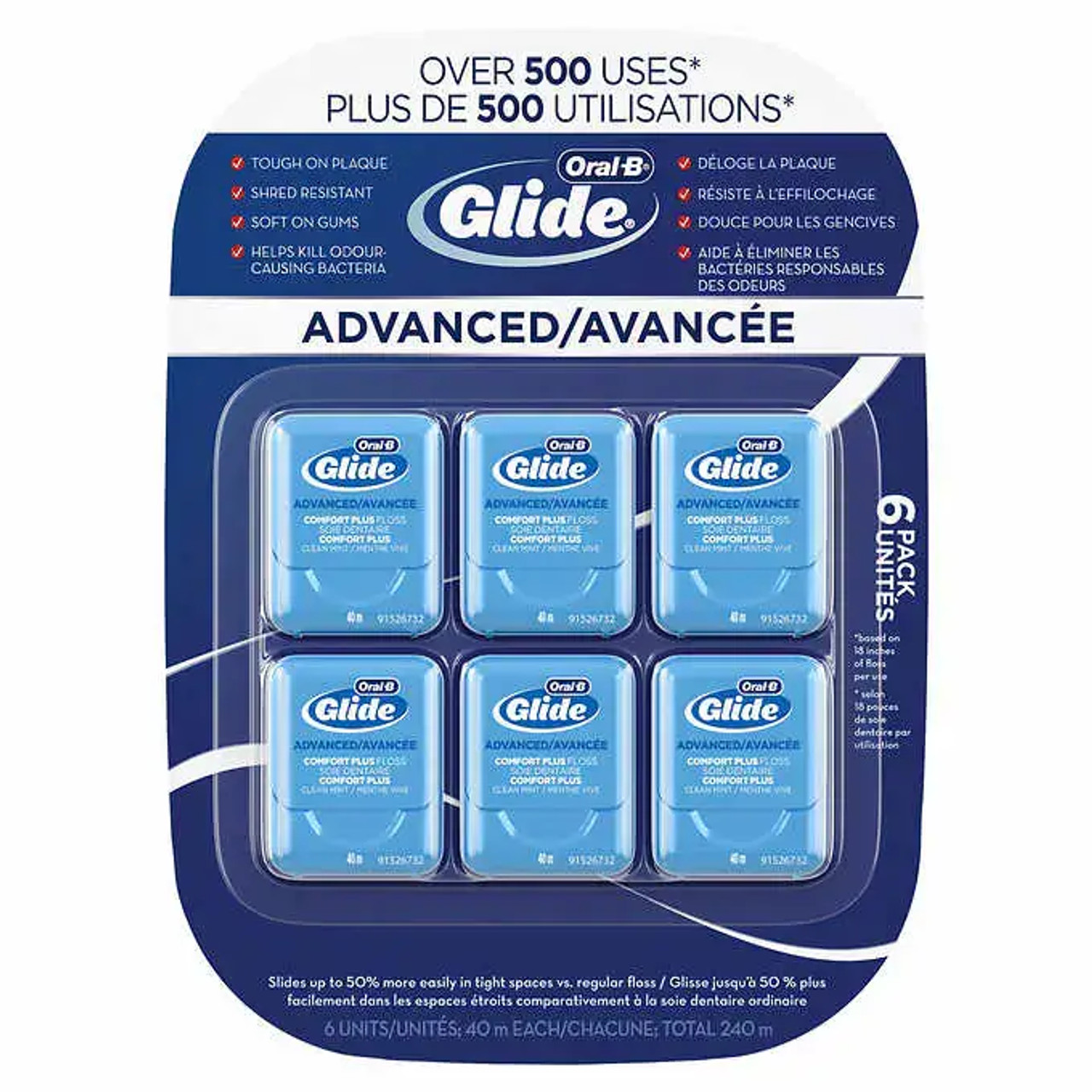 Oral-B Glide Advanced Multi-Protection Floss, 6 x 40m(8/CASE)-Chicken Pieces