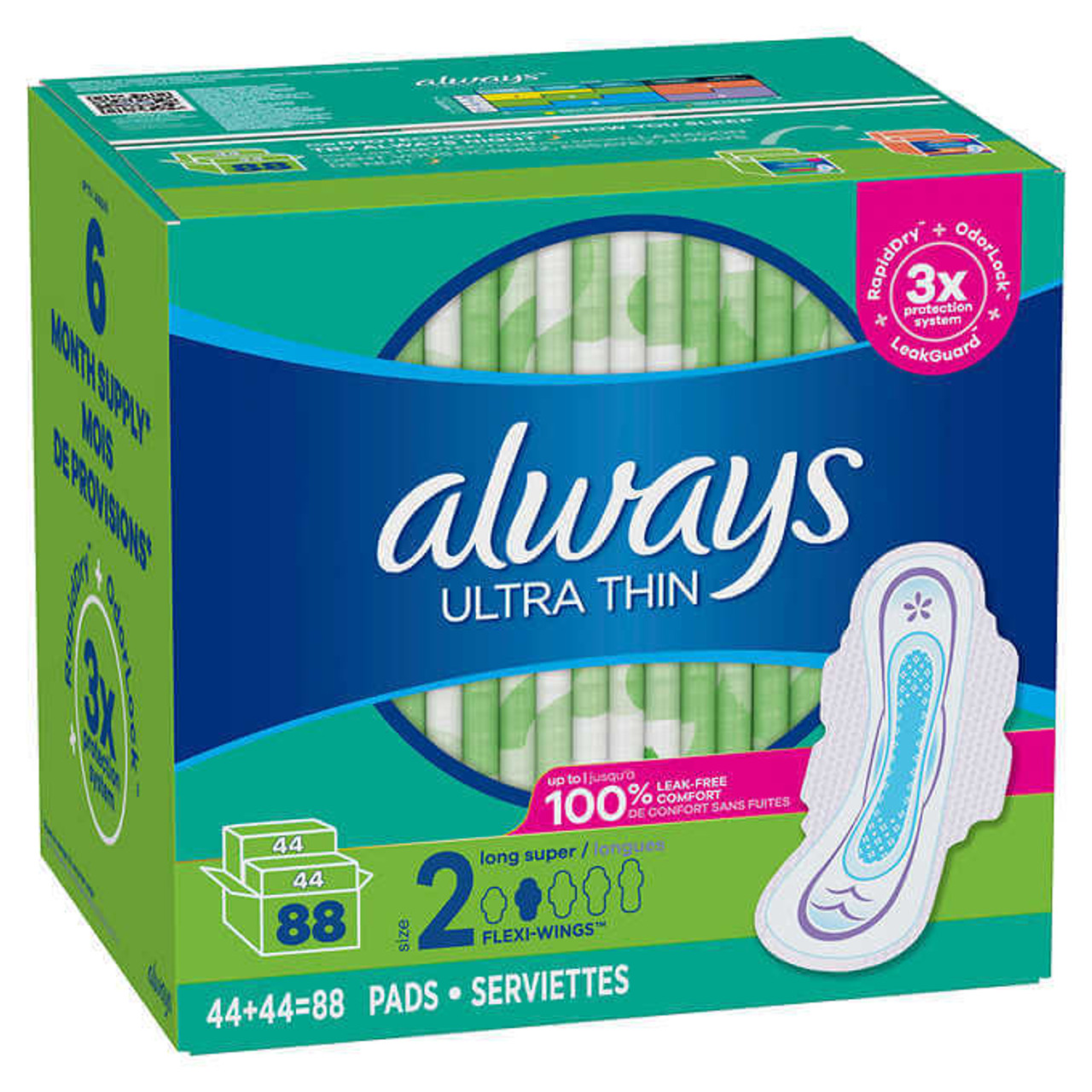Always Ultra Thin Long Super Pads, Unscented , 88 Count(8/CASE)-Chicken Pieces