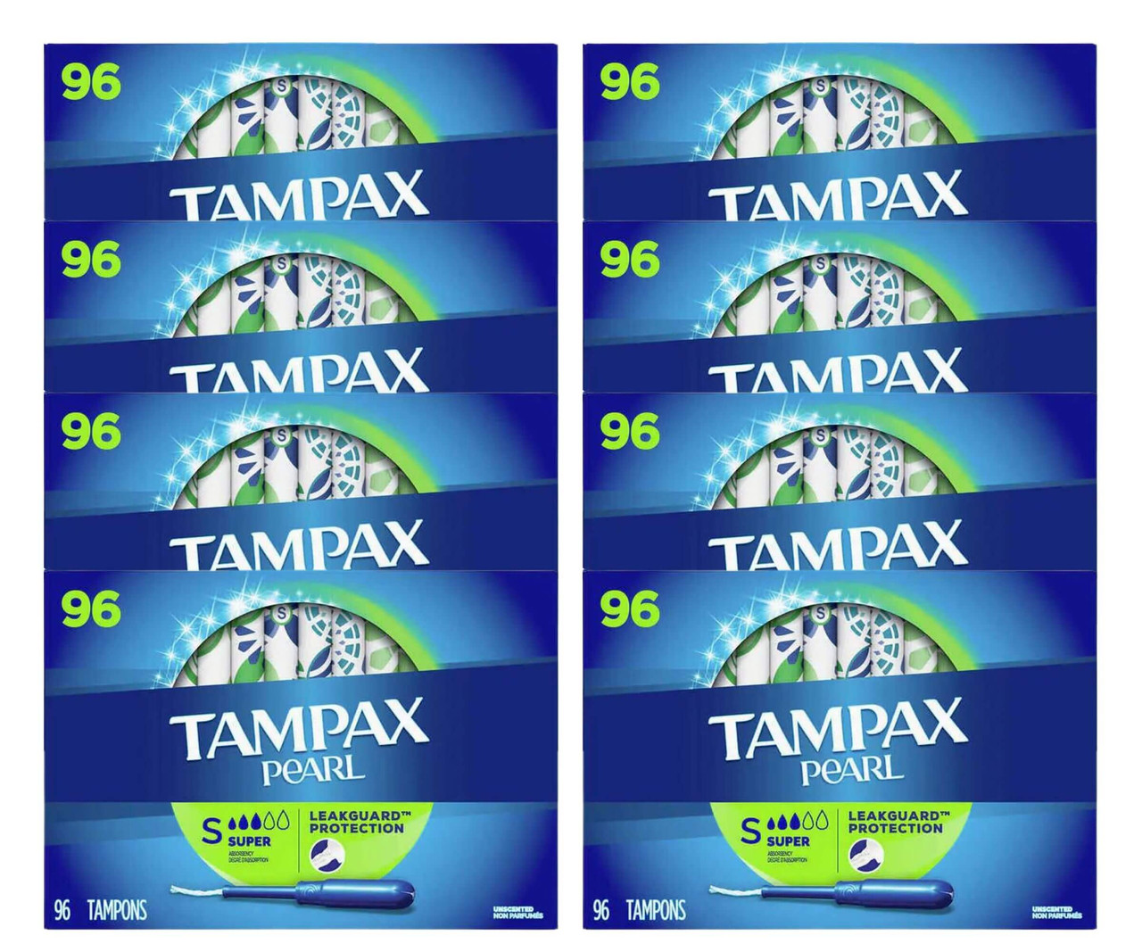 Tampax Pearl Super Tampons Protection, 96-pack - (8/CASE)-Chicken Pieces