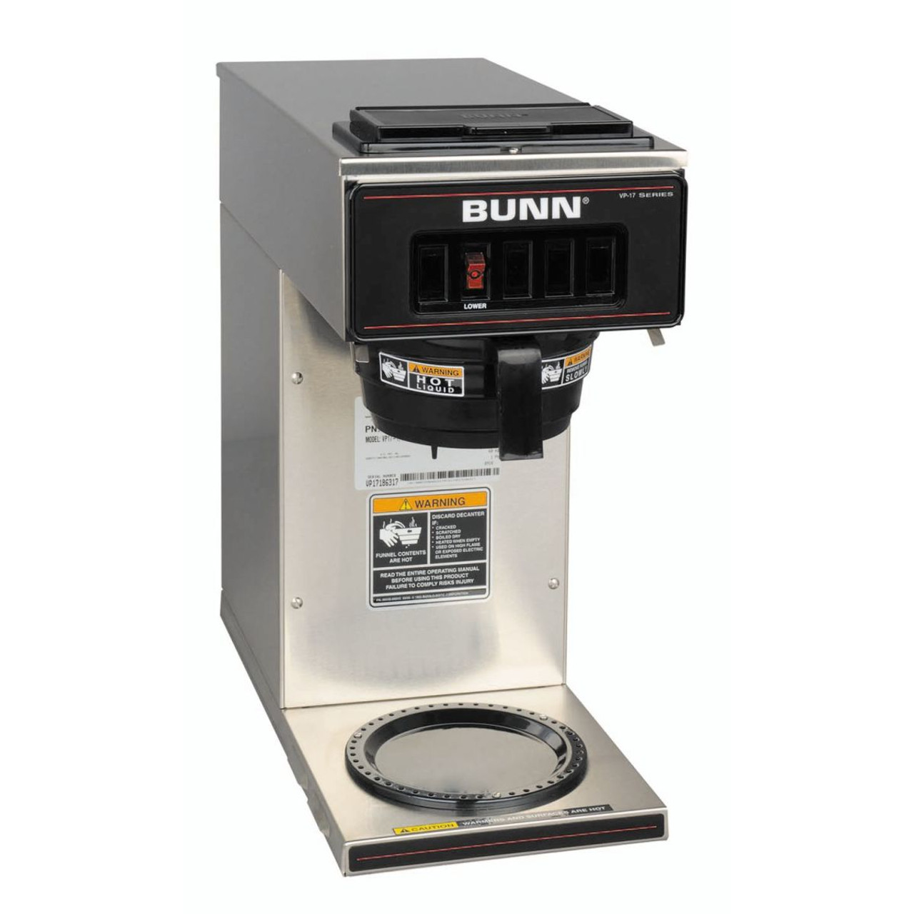 Bunn Stainless Steel Pourover Coffee Brewer with 1 Lower Warmer-Chicken Pieces