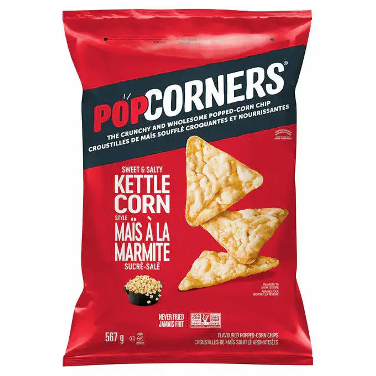 PopCorners Sweet & Salty Kettle Corn Style Popped (6/CASE)-Chicken Pieces