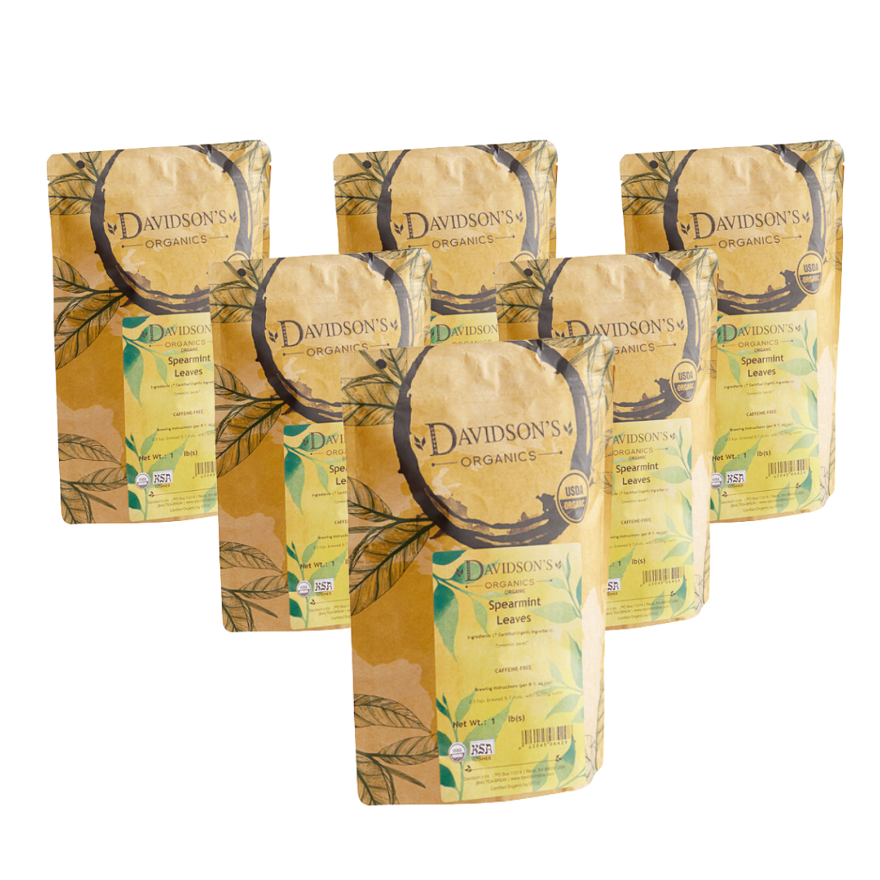 Davidson's Organic Spearmint Leaves Herbal Loose Leaf Tea | 1LB/0.45 KGS