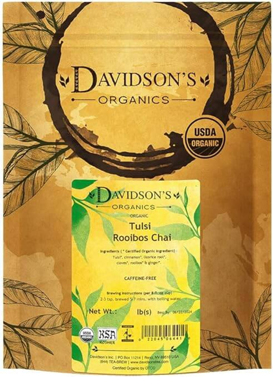 Davidson's Organic Tulsi Rooibos Chai Herbal Loose Leaf Tea | 1LB/0.45 KGS