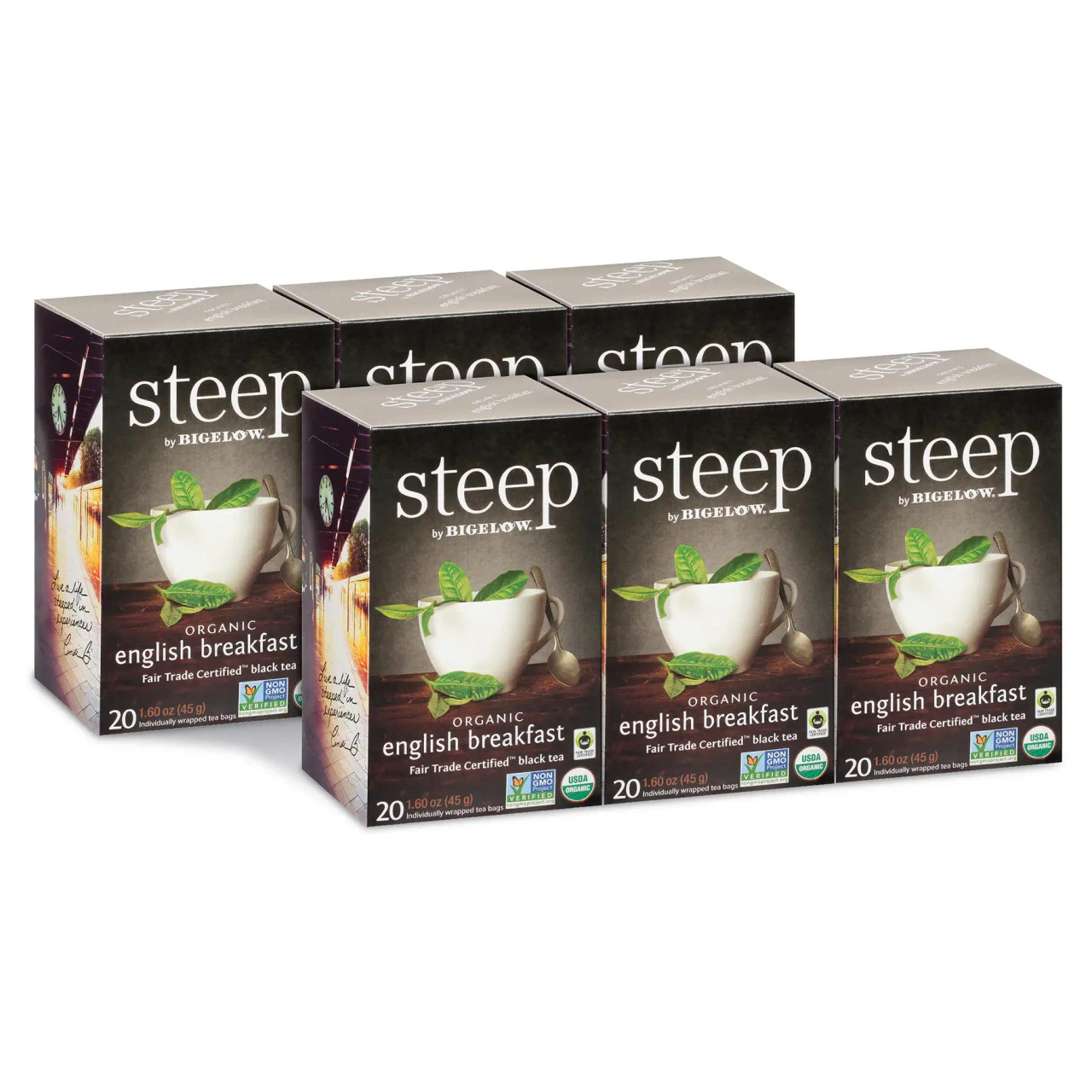 Steep By Bigelow Organic English Rich Breakfast Tea Bags - 20-Count(6/CASE)-Chicken Pieces