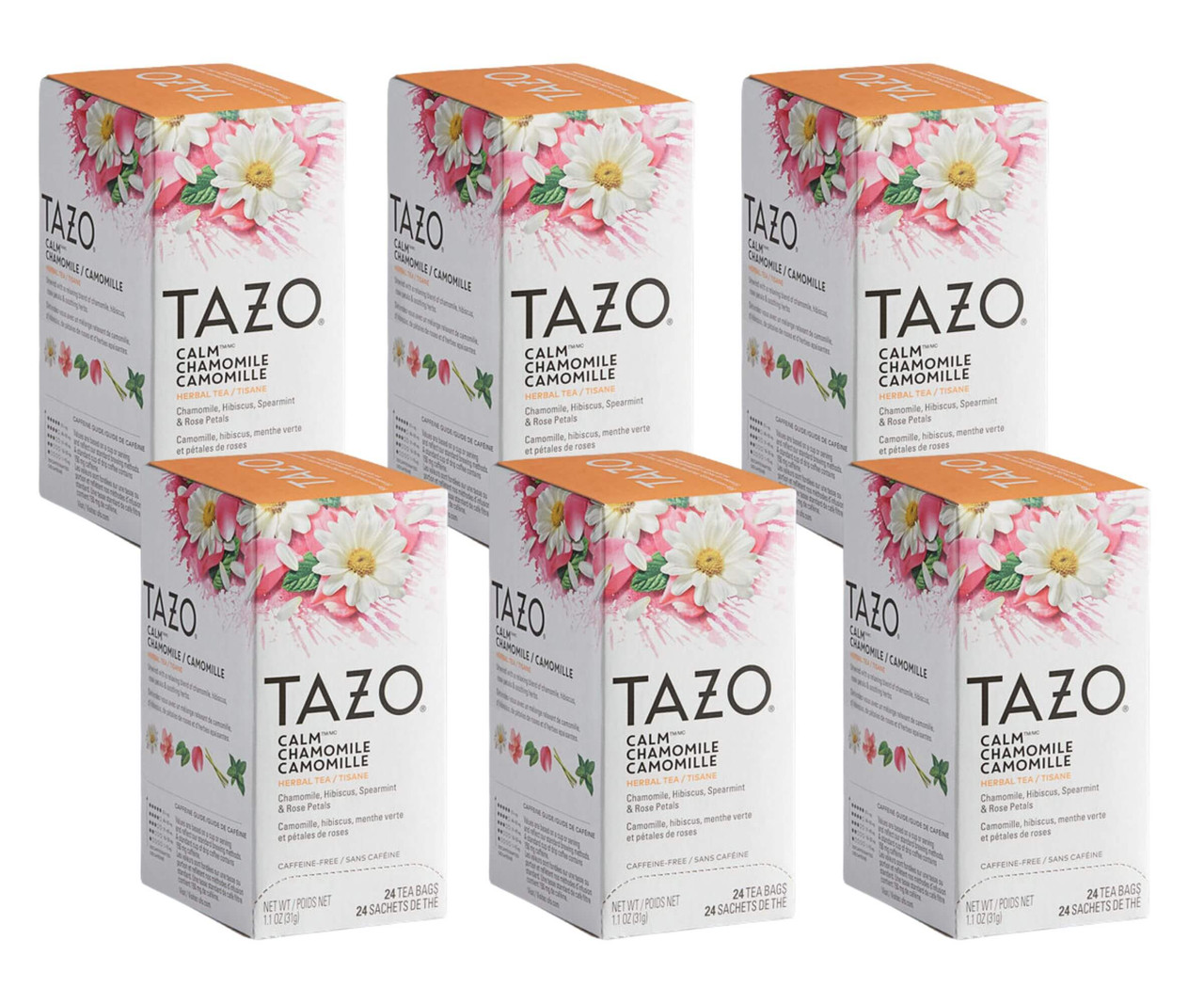 Tazo Calm Chamomile Naturally Herbal Tea Bags - 24-Count(6/CASE)-Chicken Pieces
