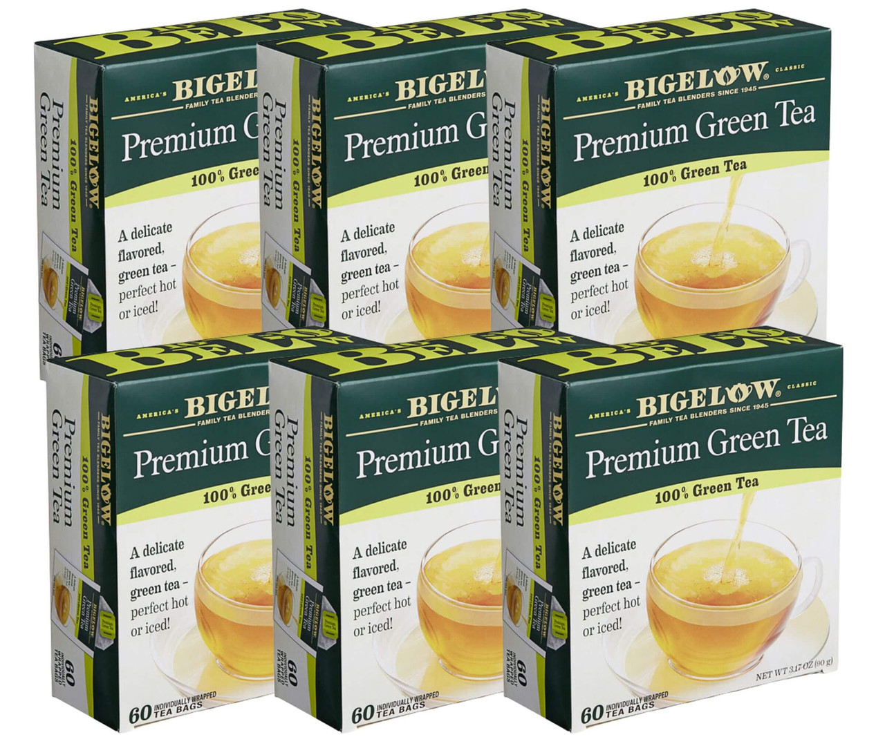 Bigelow Premium Natural Green Tea Bags - 60-Count Box (6/Case)-Chicken Pieces