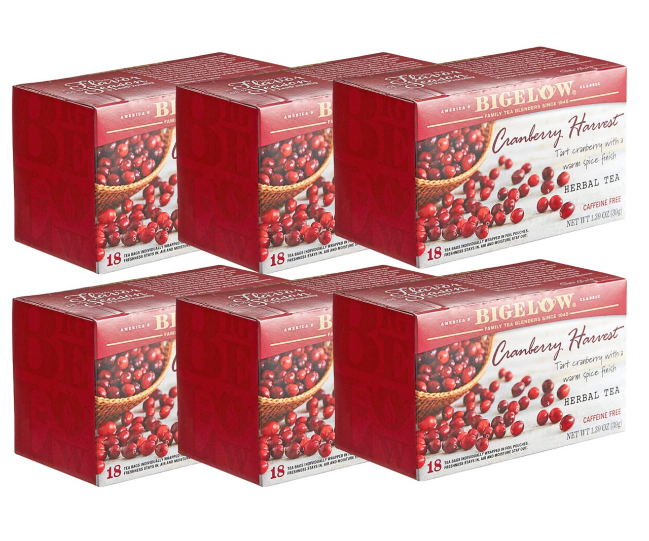 Bigelow Cranberry Cinnamon Harvest Herbal Tea Bags 18Box(6/CASE)