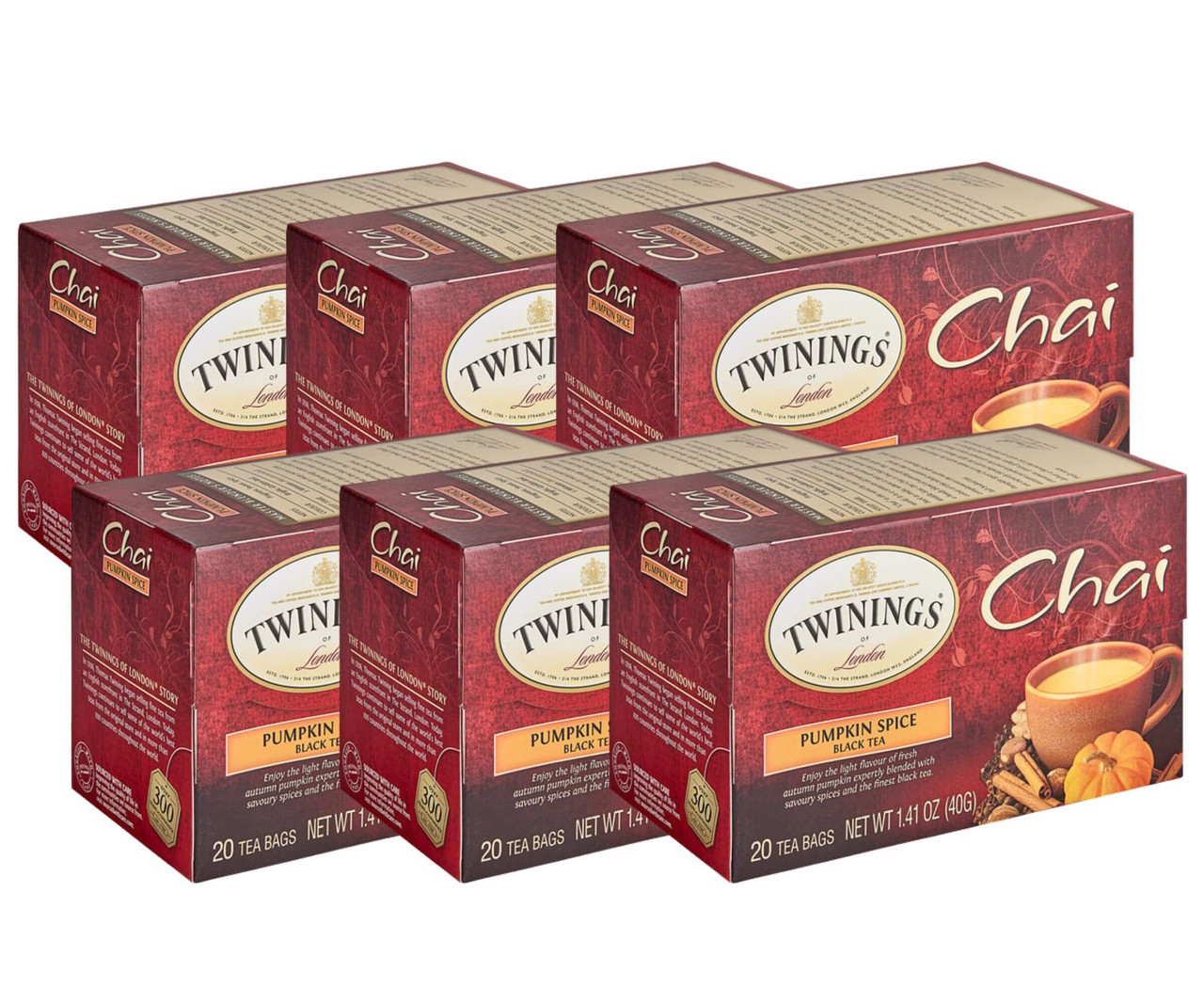 Twinings Pumpkin Spice Chai Pumpkin Spice Blend Tea Bags - 20-Box(6/CASE)-Chicken Pieces