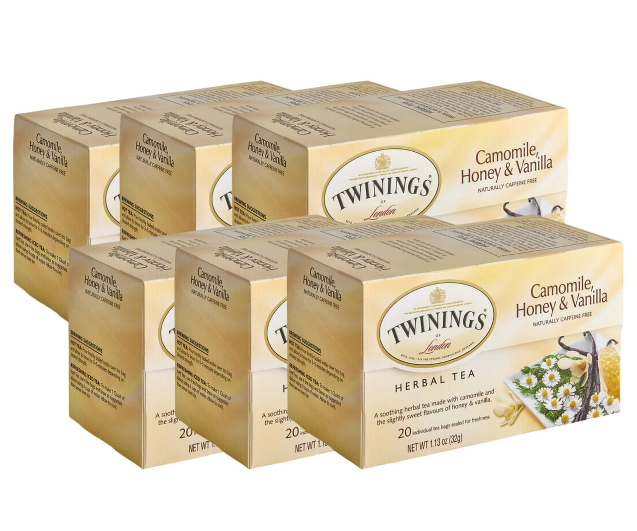 Twinings Chamomile, Honey & Vanilla Soothing Herbal Tea Bags - 20/Box(6/CASE)-Chicken Pieces