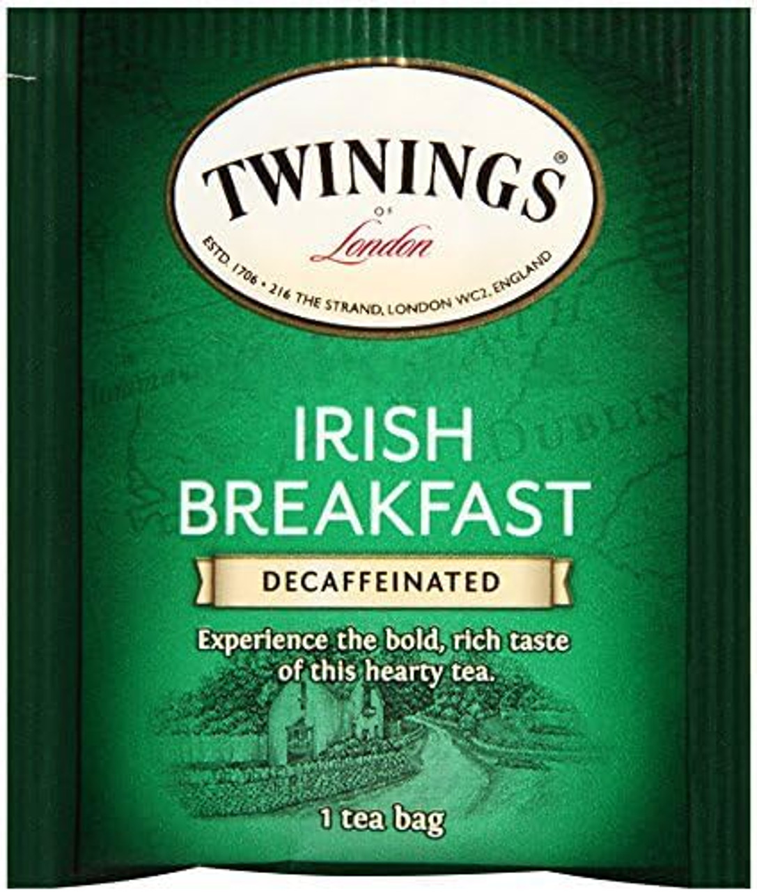 Twinings Irish Individually Wrapped Decaffeinated Tea Bags - 20-Box(6/CASE)-Chicken Pieces