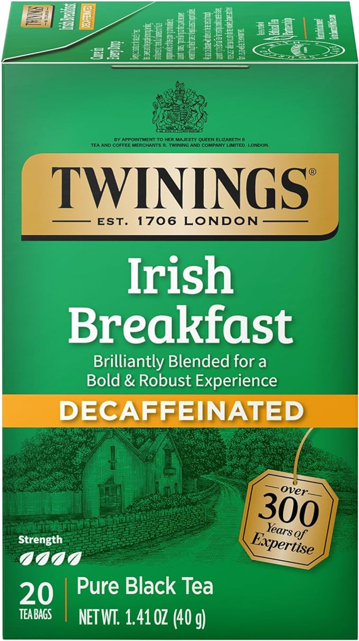 Twinings Irish Individually Wrapped Decaffeinated Tea Bags - 20-Box(6/CASE)-Chicken Pieces