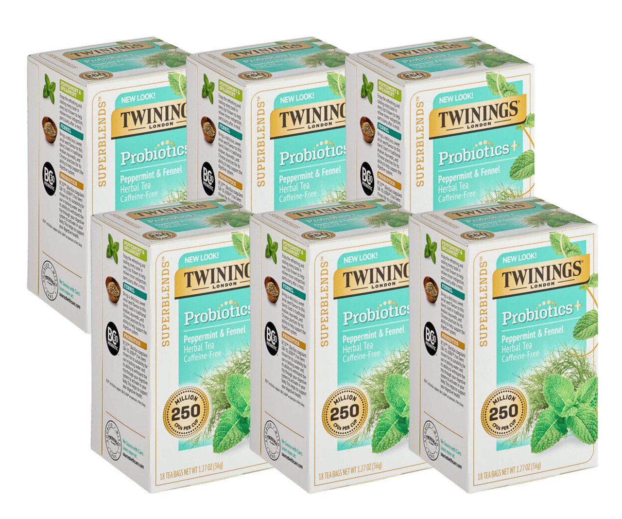 Twinings Probiotics Peppermint & Fennel Digestive Tea - 18/Box(6/CASE)-Chicken Pieces