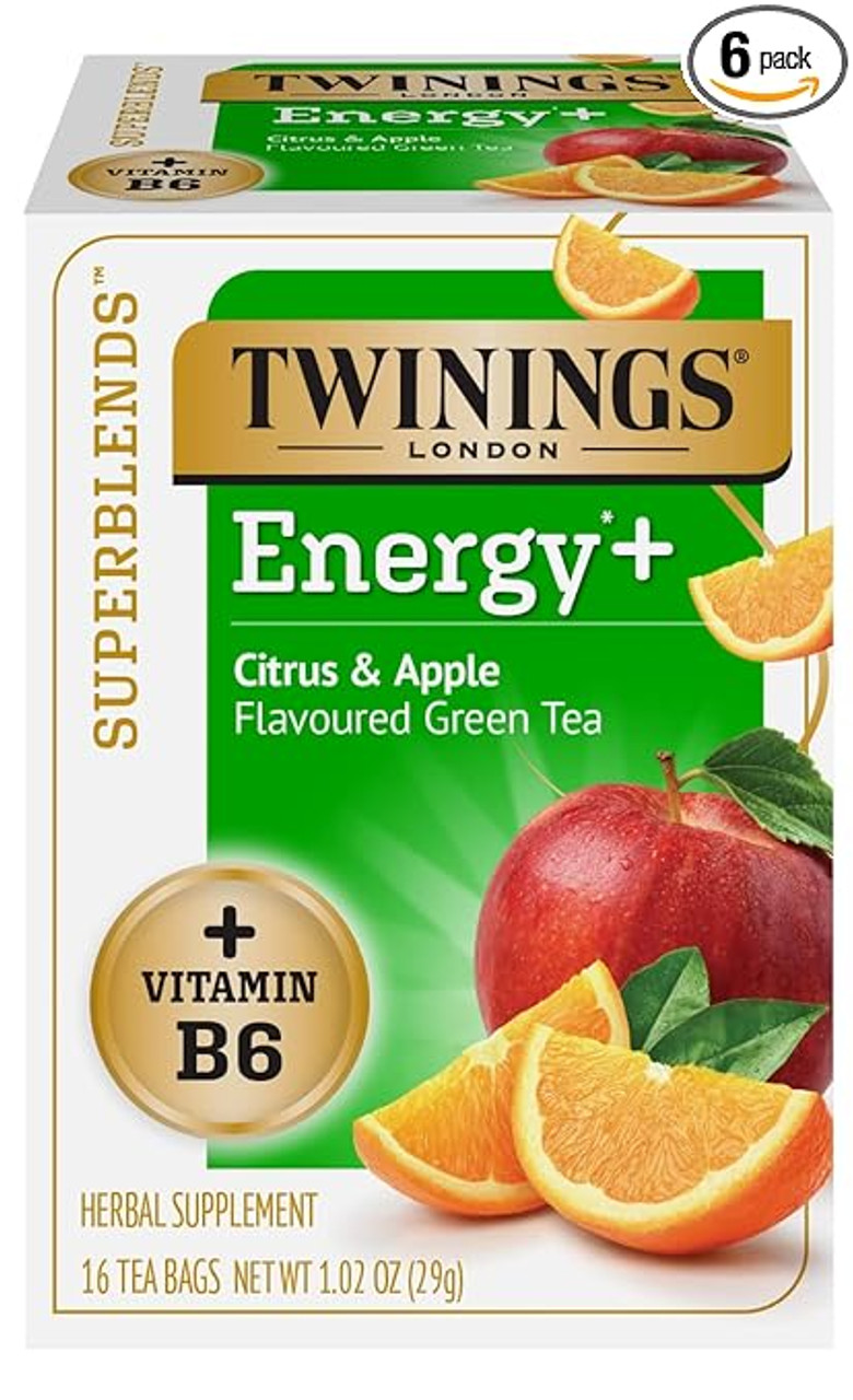 Twinings Superblends Energy Boost Citrus & Apple Green Tea- 16/Box 