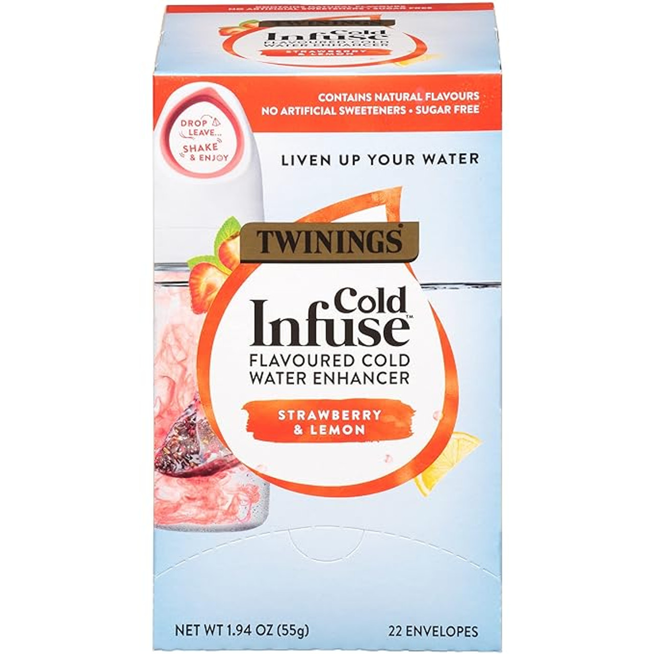 Twinings Strawberry & Lemon Cold Infuse Water Enhancer - 22/Box(4/CASE)-Chicken Pieces