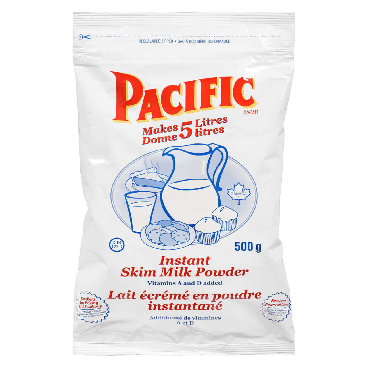 Pacific Instant Skim Milk Powder 500g (12/CASE)