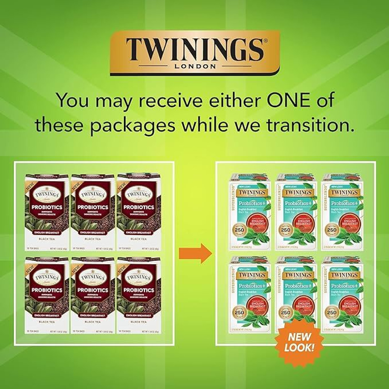 Twinings Probiotics English Breakfast Premium BlendTea - 18/Box(6/CASE)-Chicken Pieces
