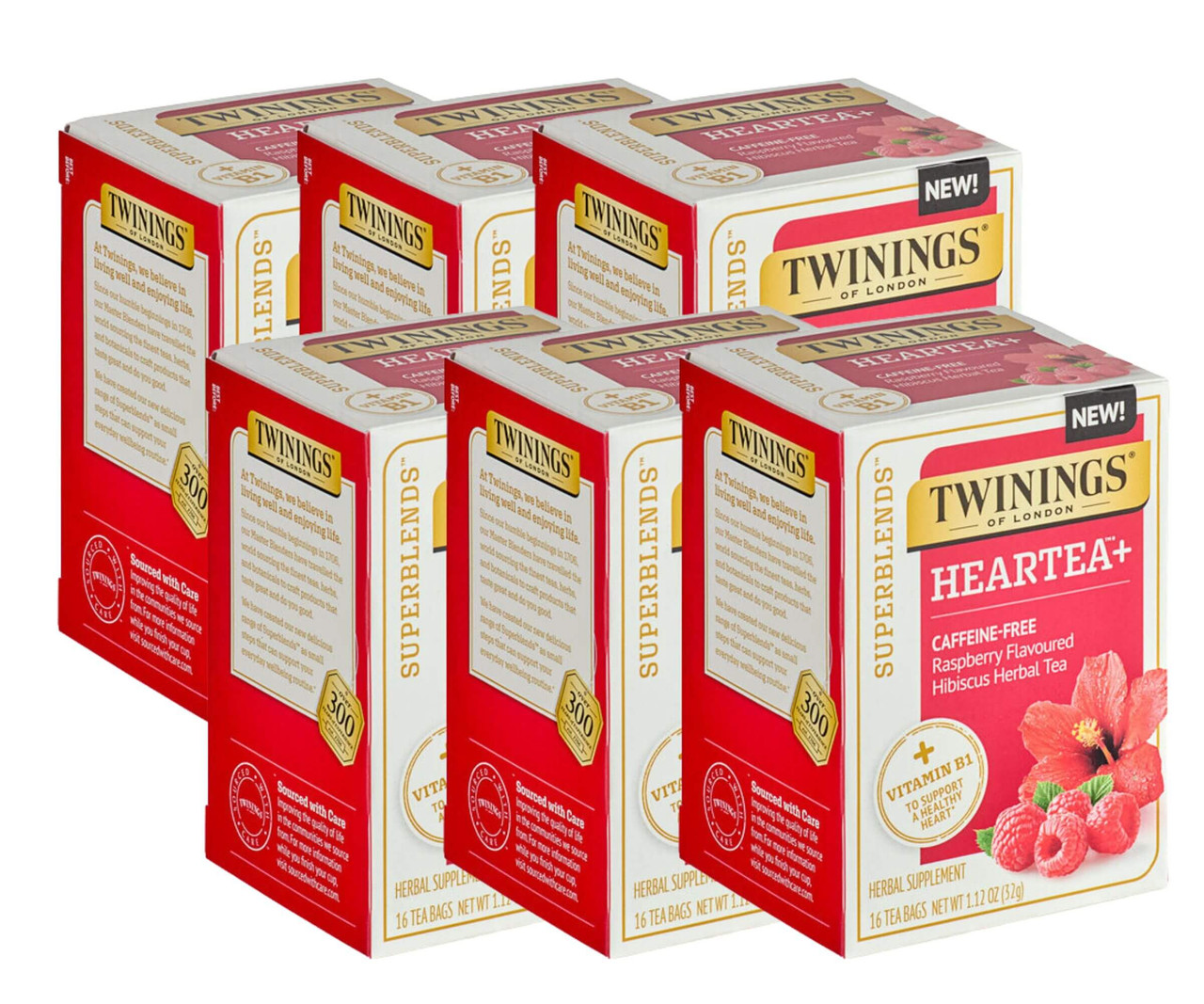 Twinings Superblends Raspberry Hibiscus Herbal Tea Bags - 16/Box(6/CASE)-Chicken Pieces