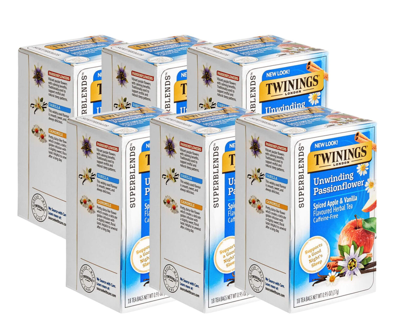 Twinings Unwind Passionflower Spiced Apple Vanilla Herbal Tea Bags - 18/Box(6/CASE)-Chicken Pieces