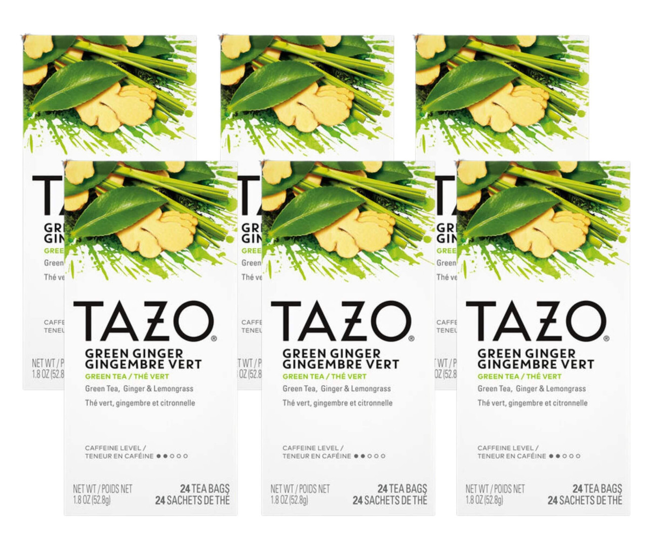 Tazo Green Ginger Pure and Natural Tea Bags - 24/Box(6/CASE)-Chicken Pieces