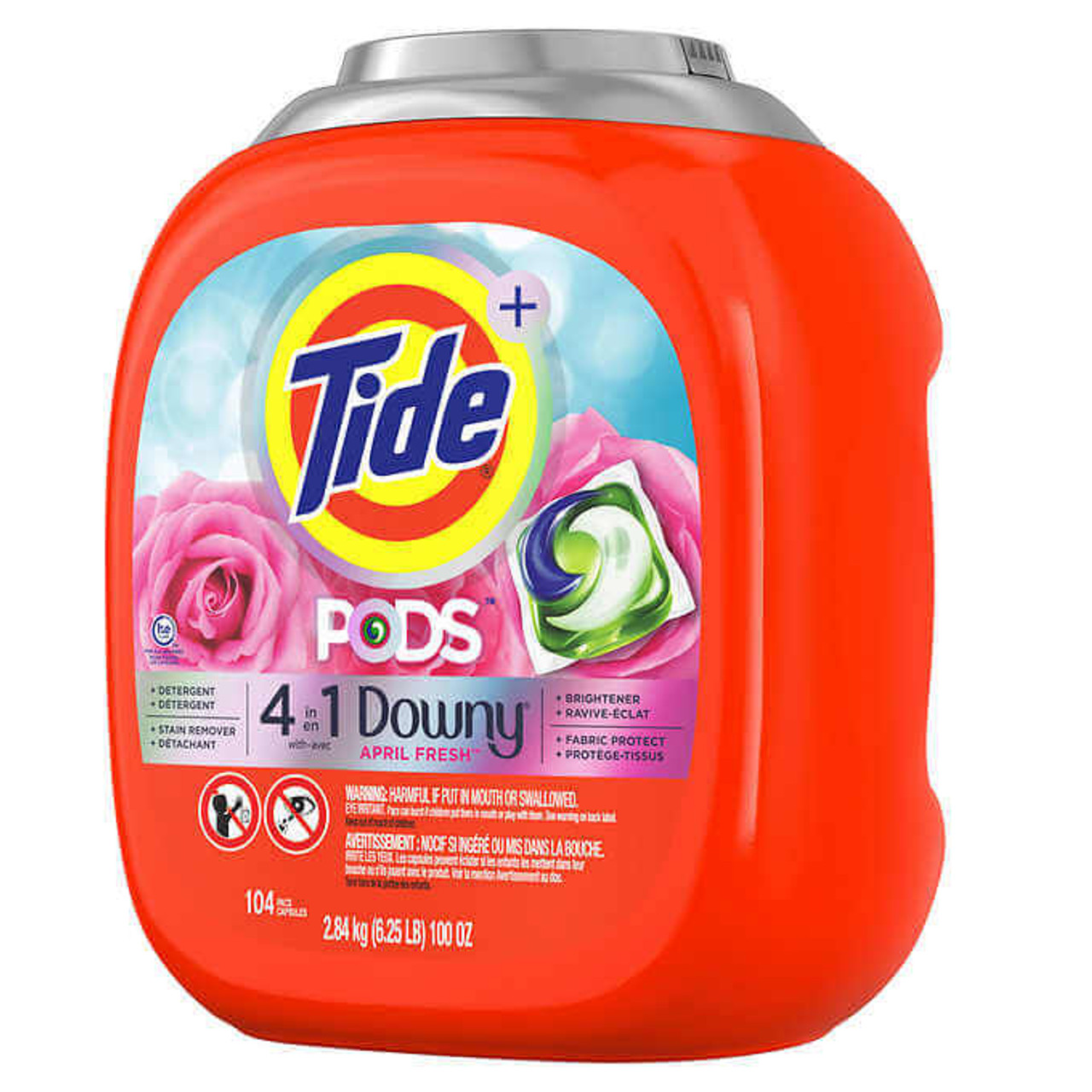 Tide PODS with Downy, Liquid Laundry Detergent Pacs, April Fresh - 104-Count(4/Case)-Chicken Pieces