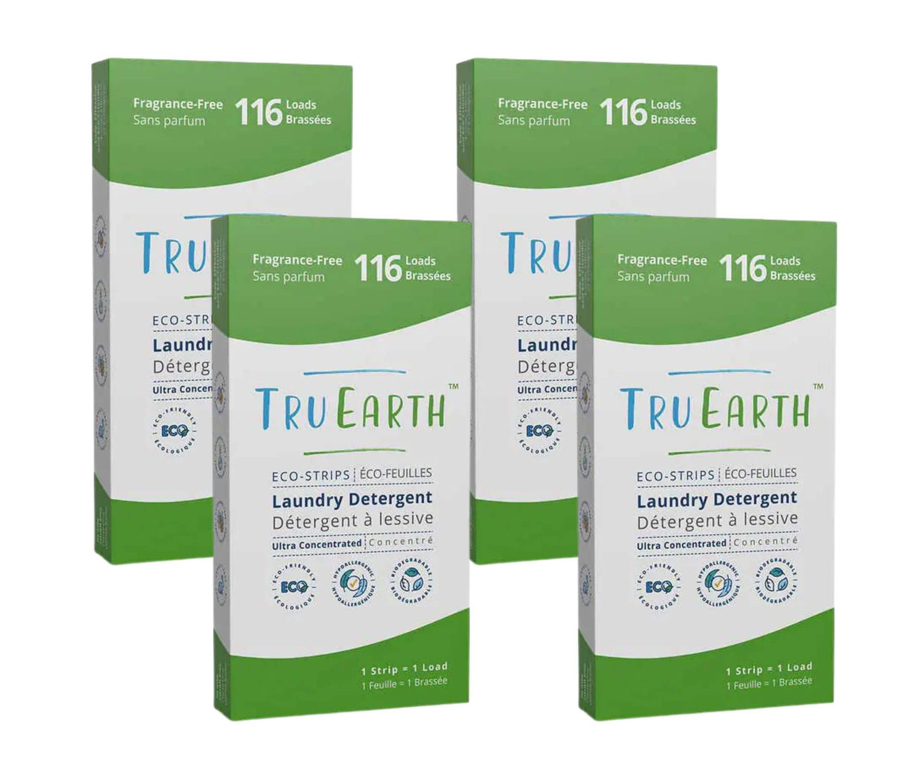 Tru Earth Unscented Eco-Strips Laundry Detergent - 116 Wash Loads(4/Case)-Chicken Pieces