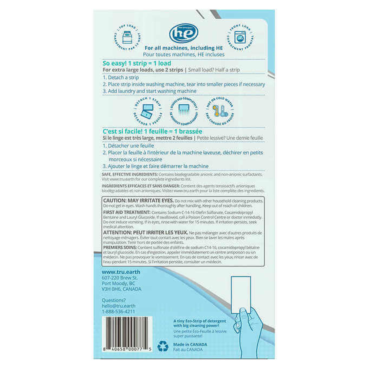 Tru Earth Platinum Eco-Strips 116 Wash Loads Laundry Detergent(4/Case)-Chicken Pieces