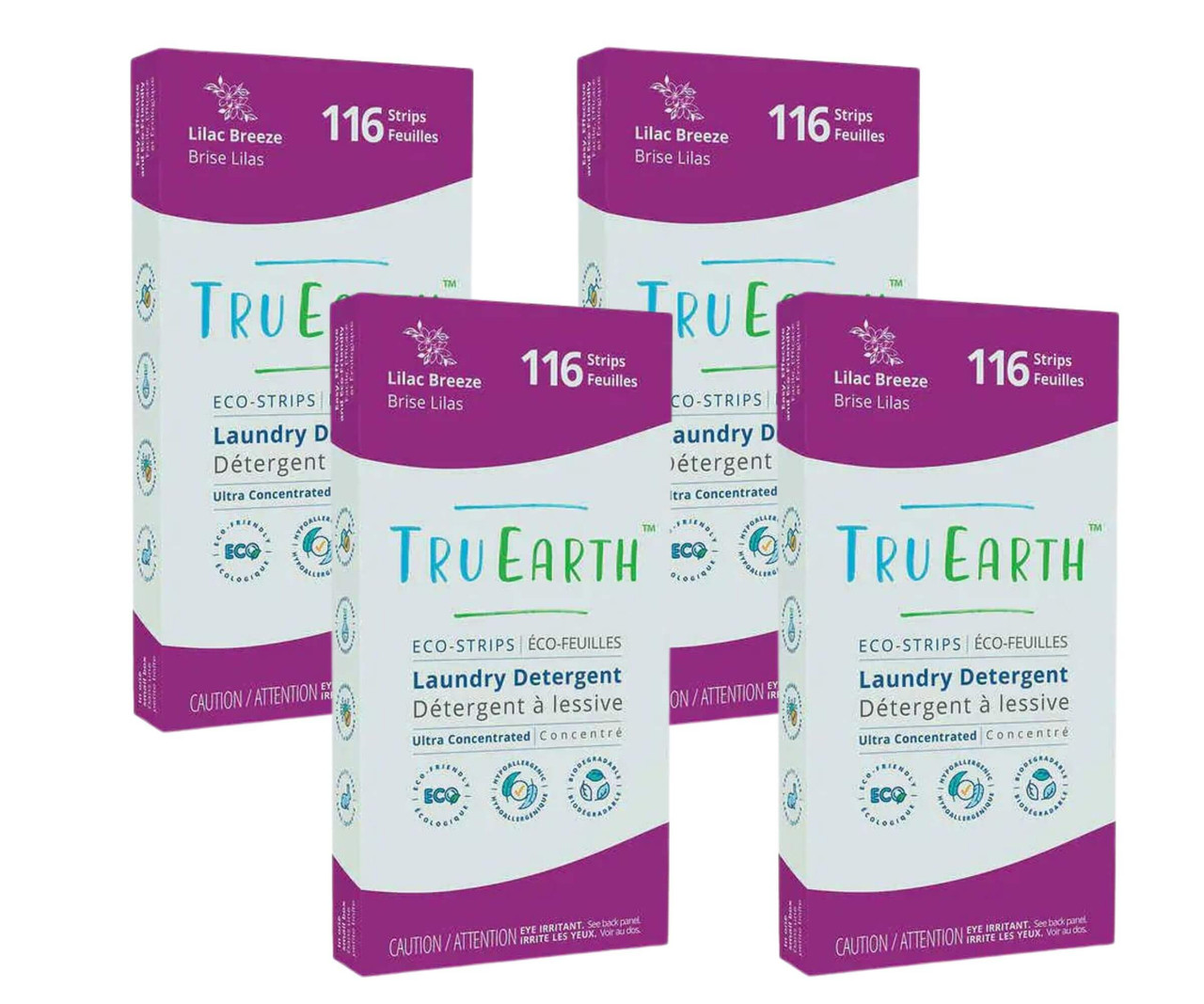 Tru Earth Eco-Strips 116 Wash Loads Lilac Breeze Laundry Detergent(4/Case)-Chicken Pieces