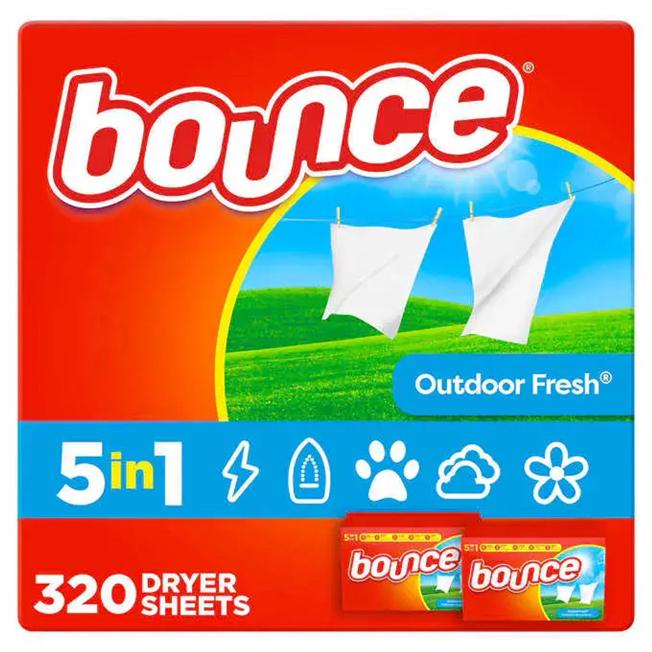 Bounce Dryer Extra Soft and Static-Free Sheets - 320-Count(4/Case)-Chicken Pieces