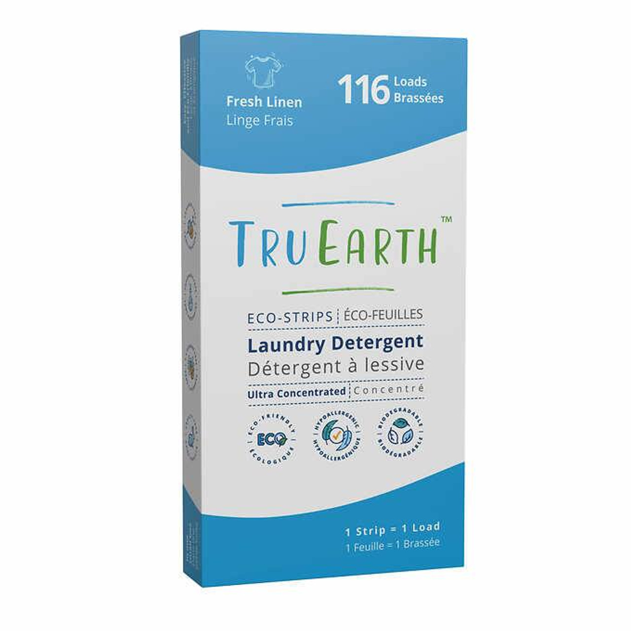 Tru Earth Eco-Strips Fresh Linen 116 Wash Loads Laundry Detergent(4/Case)-Chicken Pieces