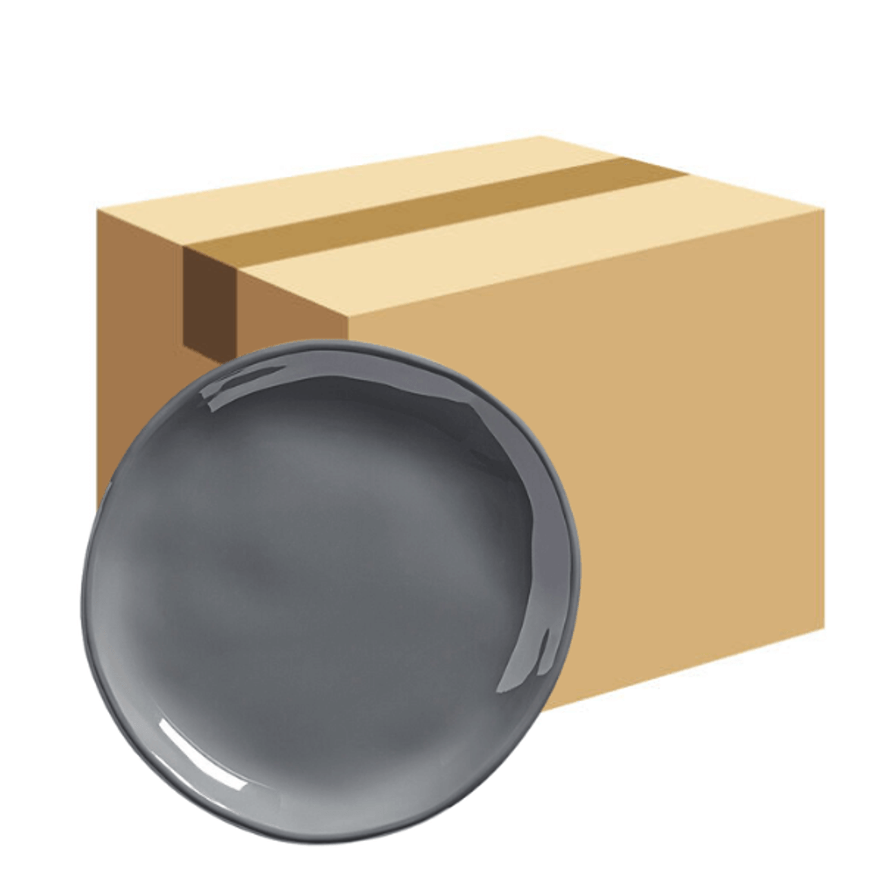 American Metalcraft Mix & Matte 6" Gray Marble Melamine Coupe Plate - 12/Case. CHICKEN PIECES.