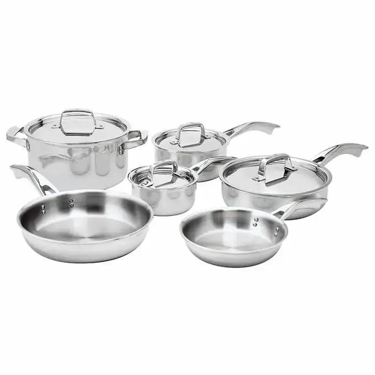 HENCKELS RealClad 5-ply Stainless Steel and Aluminum Clad Cookware Set,  10-piece - Professional Quality and Versatility