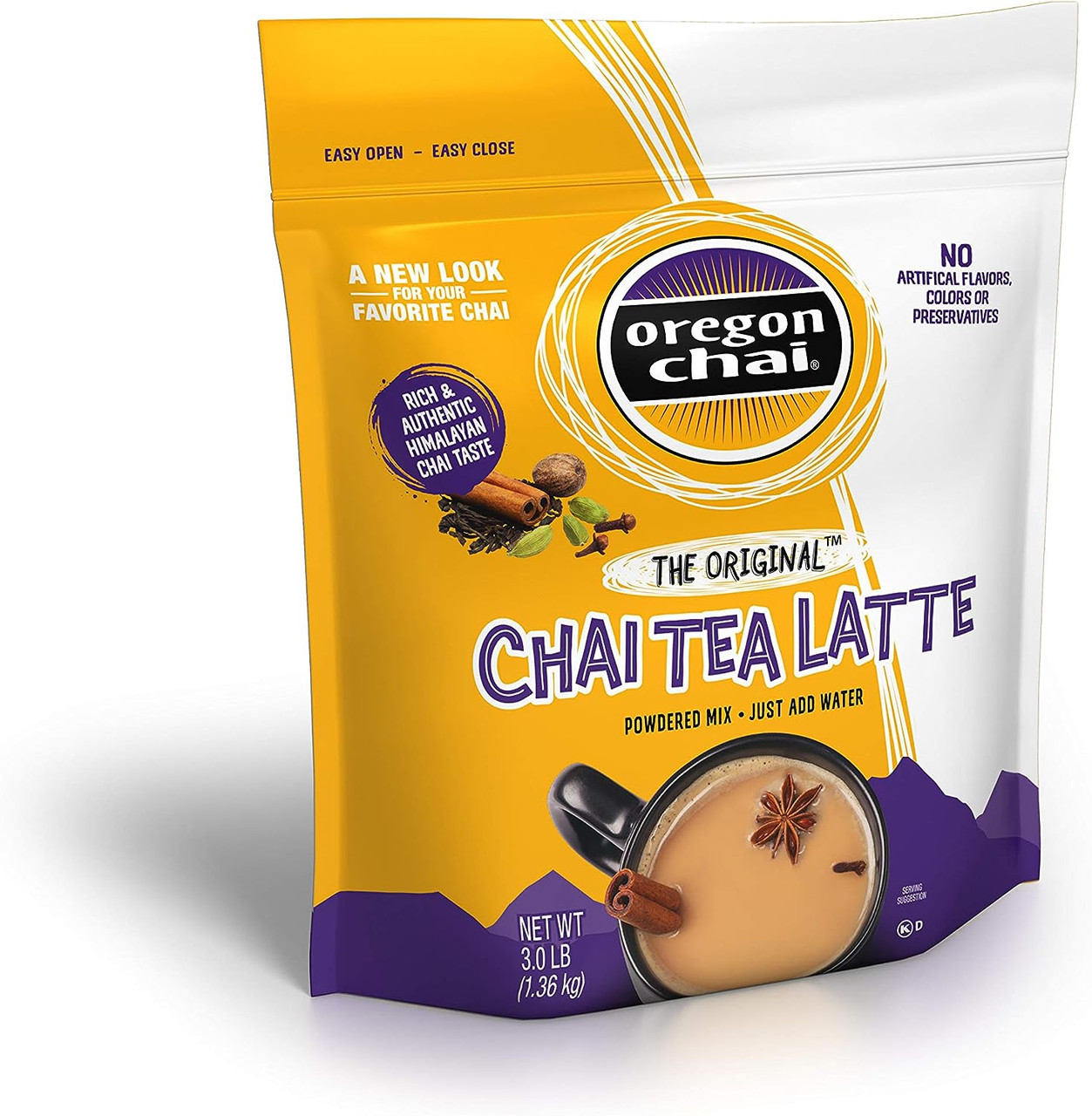 Oregon Chai Original Chai Tea Latte Dry Mix 3 lb. (4/Case)-Chicken Pieces