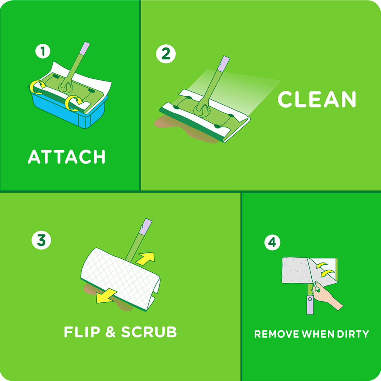 Swiffer Sweeper Wet Mopping Pad Multi Surface Refills  (24 Count)(4/Case)-Chicken Pieces
